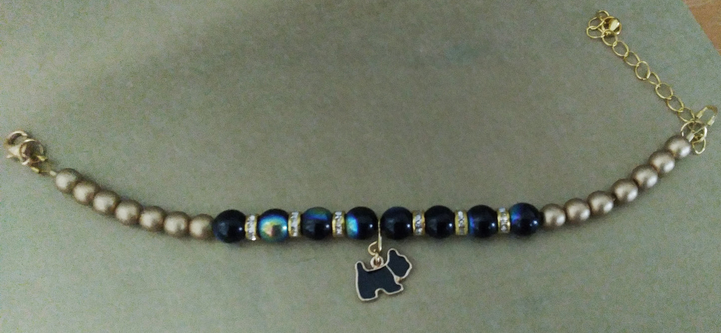 "Beam Me Up Scotty Dog" Bracelet and Earring Set