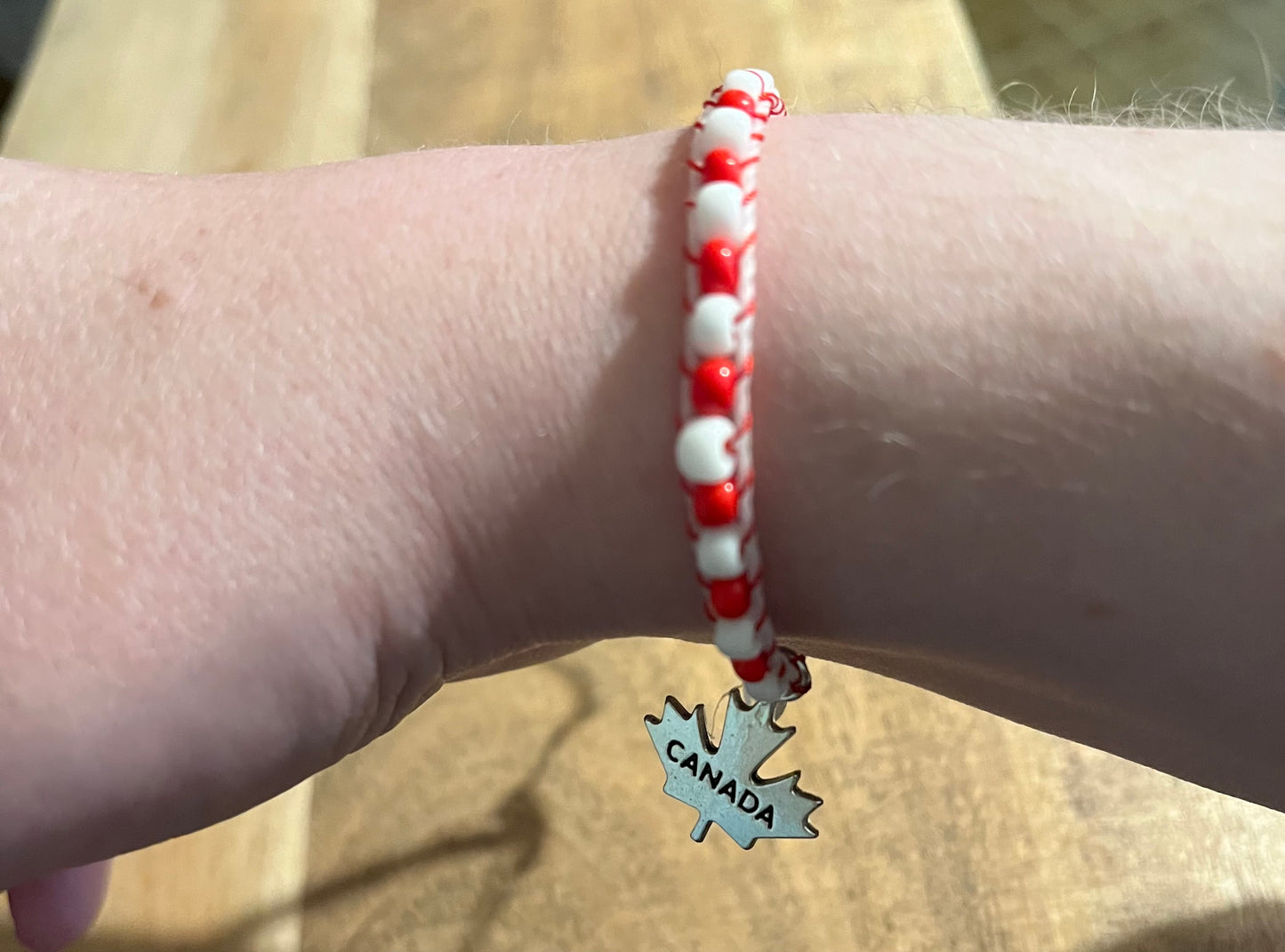 "O Canada" Single Wrap Bracelet