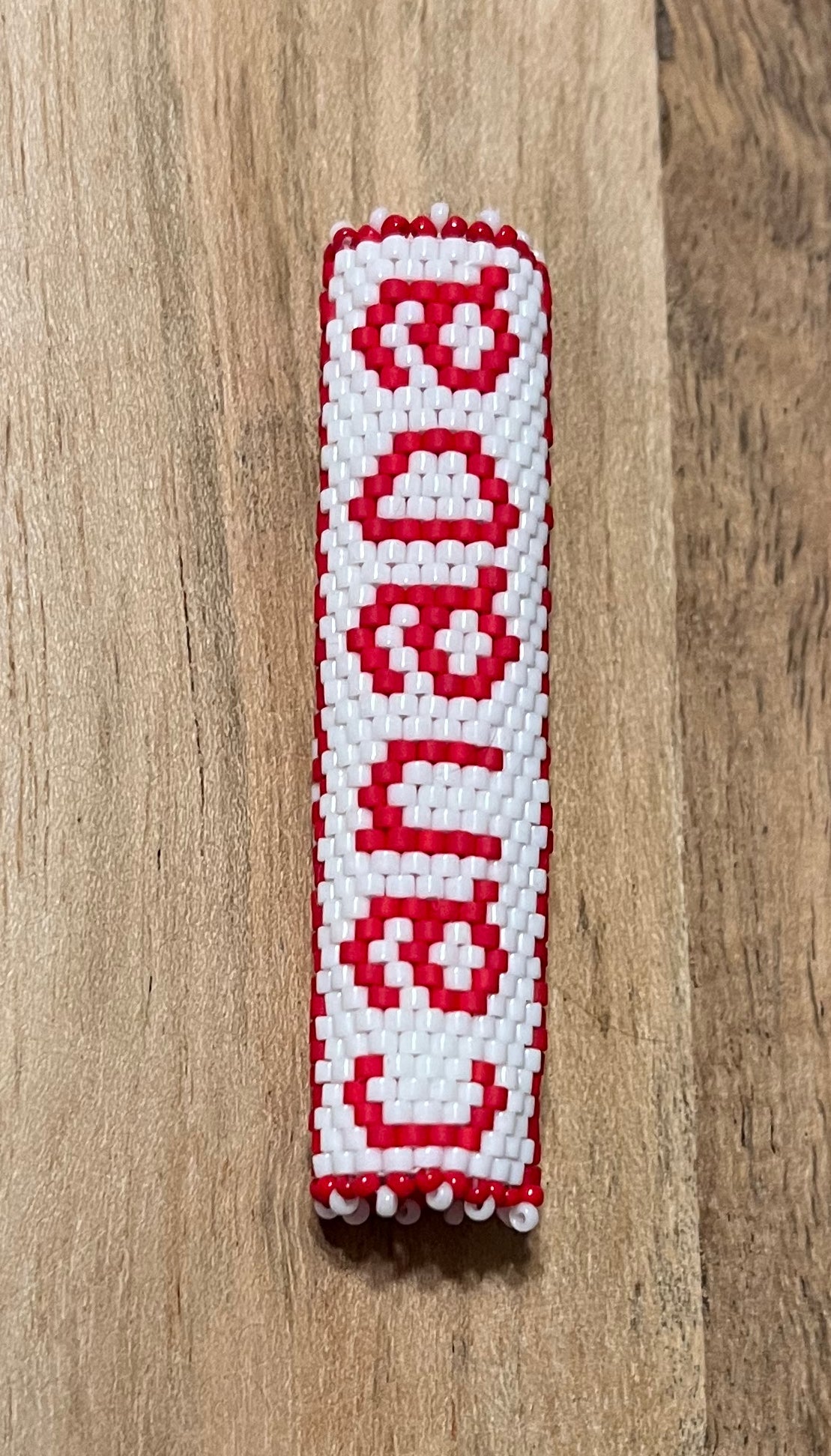 “Double Double” Hand Beaded Pen Wrap with Picot Edging (pen not included)
