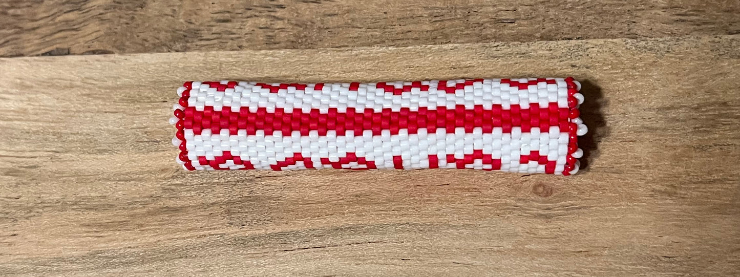 “Double Double” Hand Beaded Pen Wrap with Picot Edging (pen not included)