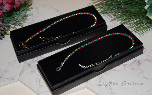 "Festive Glamour" Crystal Pearl Bracelet