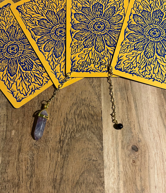 "Mind's Eye" Purple Fluorite Divination Dowsing Pendulum