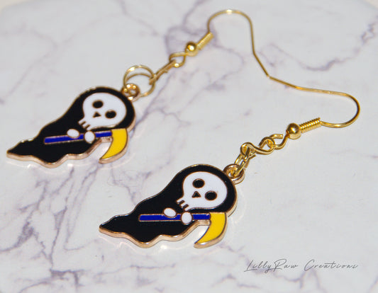 Boucles d'oreilles à breloques "Trick or Treat" Grim Reaper