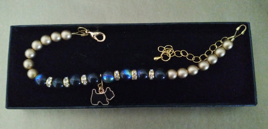 "Beam Me Up Scotty Dog" Bracelet and Earring Set