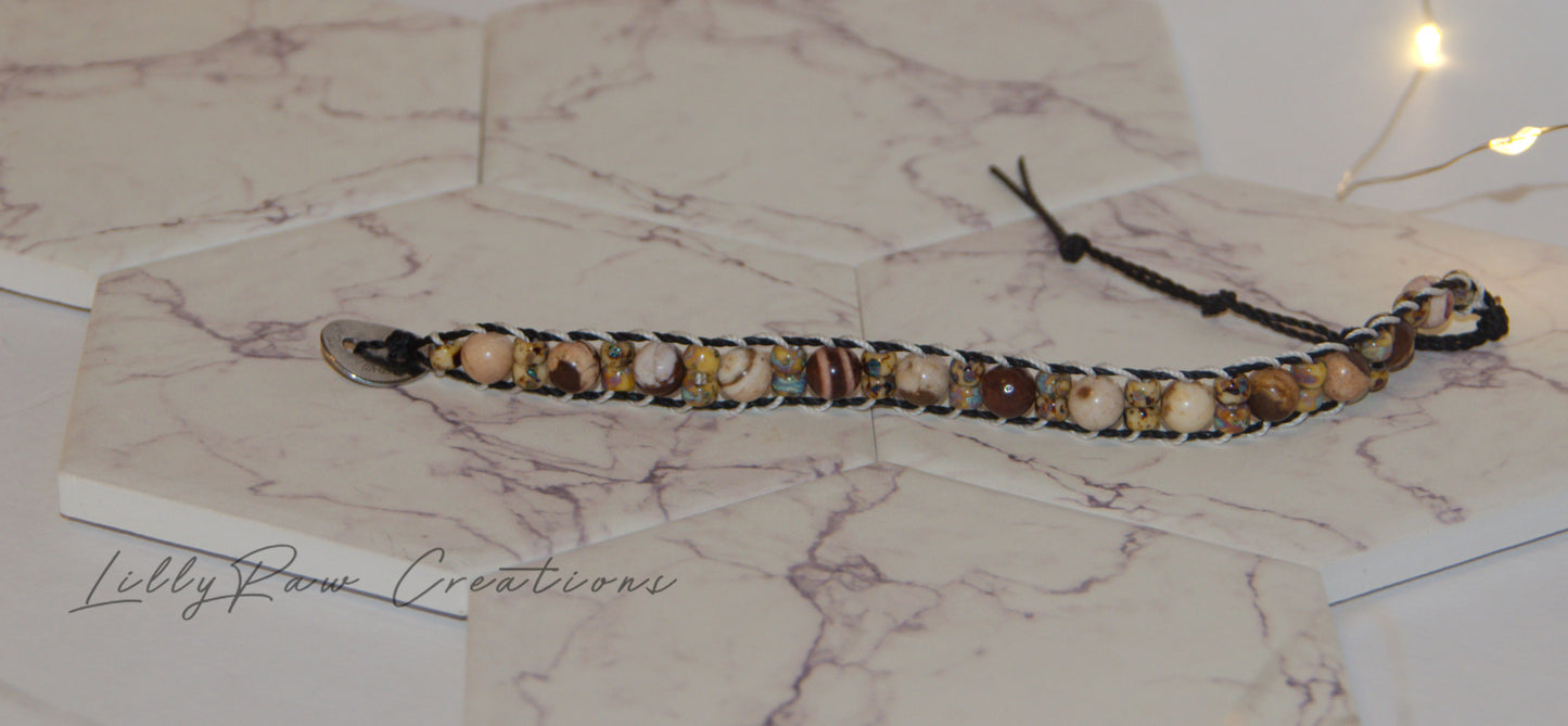 "Coffee House" Single Wrap Bracelet