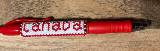 “Double Double” Hand Beaded Pen Wrap with Picot Edging (pen not included)