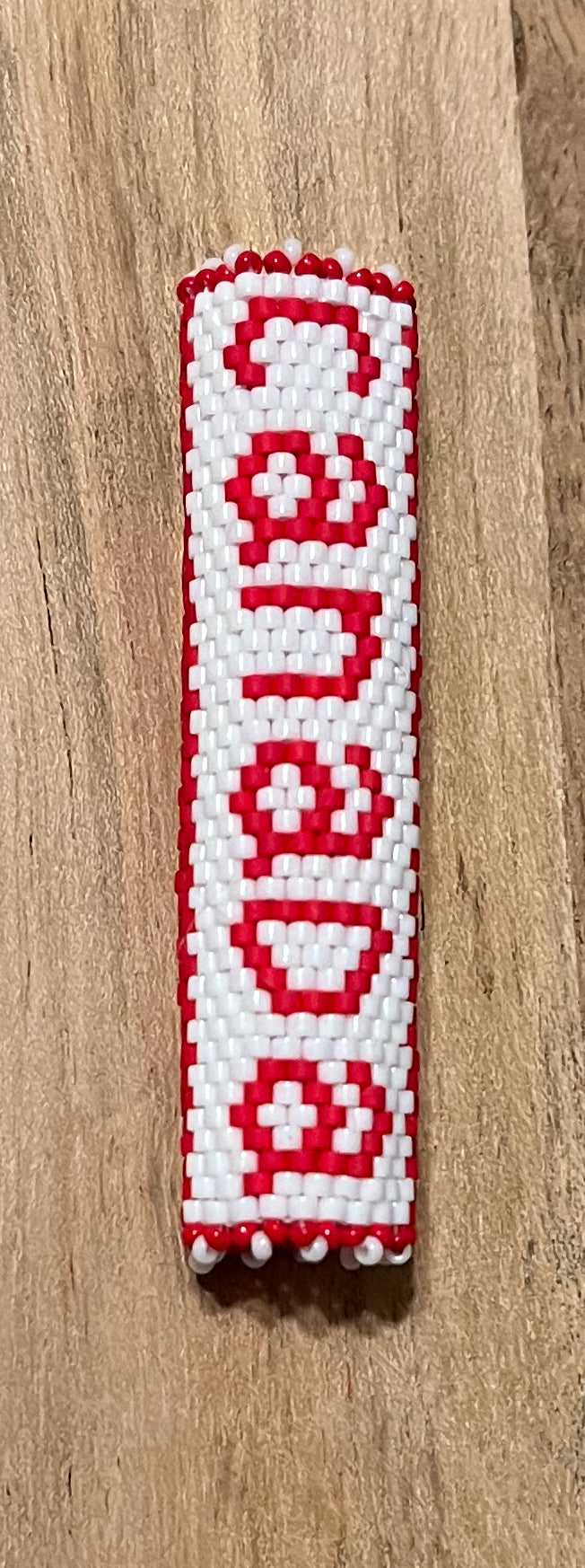 “Double Double” Hand Beaded Pen Wrap with Picot Edging (pen not included)
