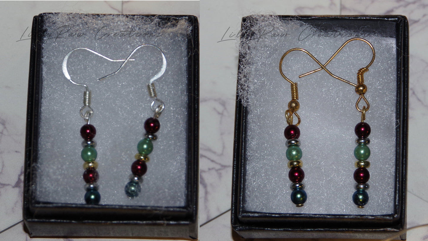 "Festive Glamour" Crystal Pearl Earrings