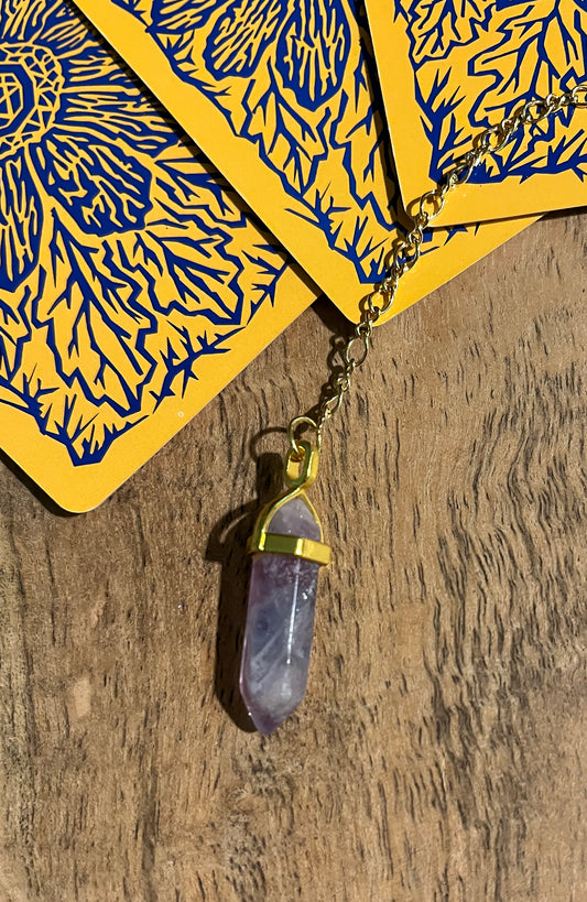 "Mind's Eye" Purple Fluorite Divination Dowsing Pendulum