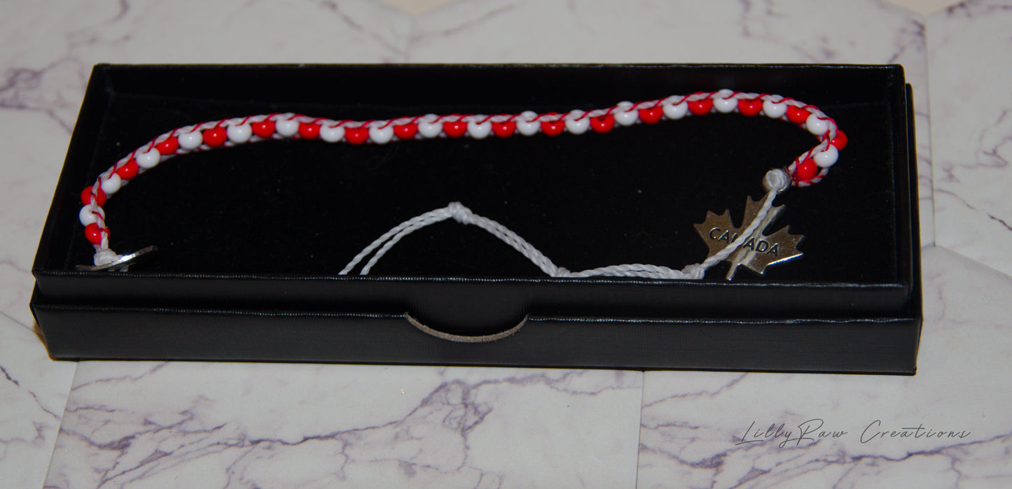"O Canada" Single Wrap Bracelet