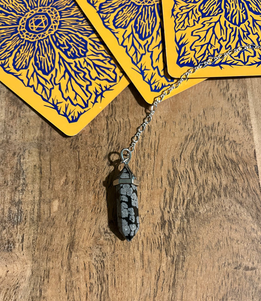 "Light and Shadow" Snowflake Obsidian Divination Dowsing Pendulum