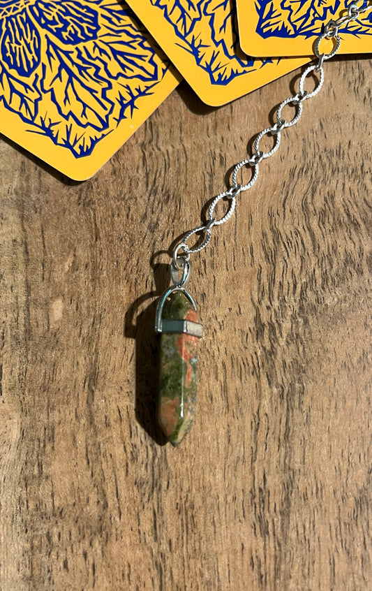 "Harmonious Resonance" Unakite Divination Dowsing Pendulum