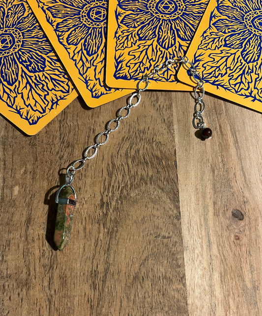 "Harmonious Resonance" Unakite Divination Dowsing Pendulum